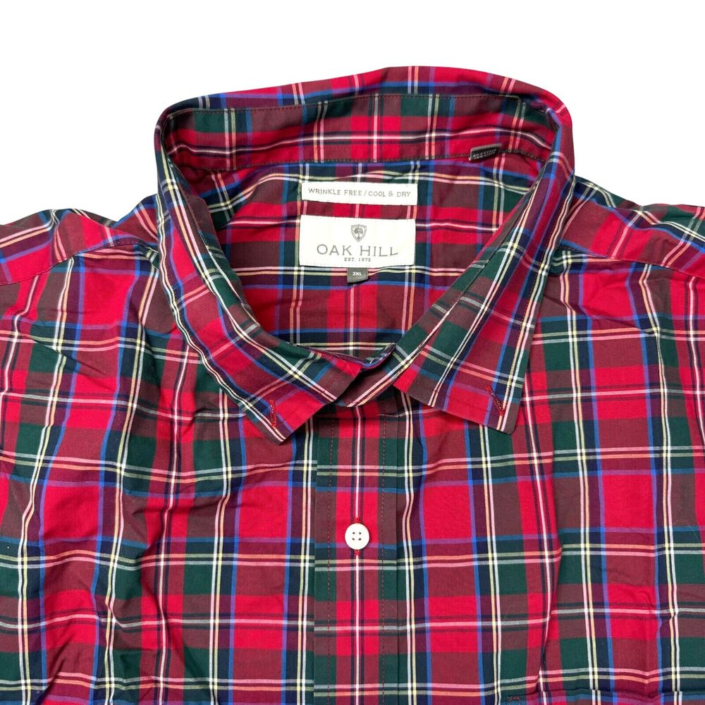 Oak Hill Shirt Men's Extra Extra Large Red Long Sleeve Button Up Cotton Preppy